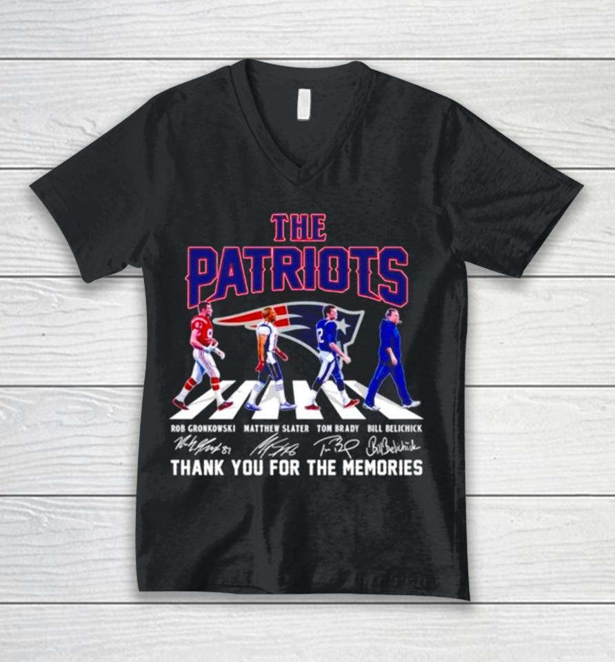 The New England Patriots Thank You For The Memories Abbey Road Signatures Unisex V-Neck T-Shirt