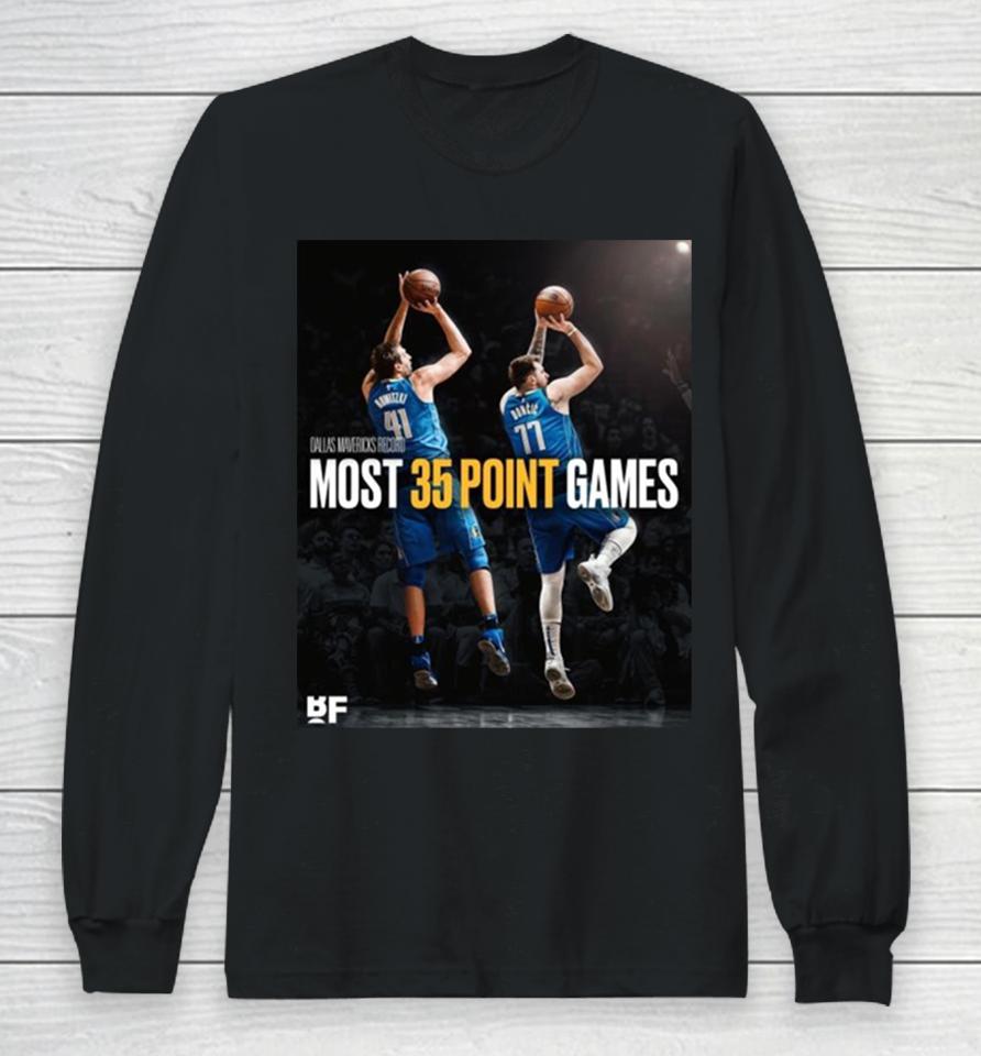 The Next Legend Of Mav – Luka Doncic Surpasses Dirk Nowitzki For The Most 35 Point Games In Dallas Mavericks History Long Sleeve T-Shirt