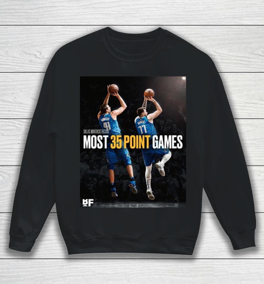 The Next Legend Of Mav – Luka Doncic Surpasses Dirk Nowitzki For The Most 35 Point Games In Dallas Mavericks History Sweatshirt