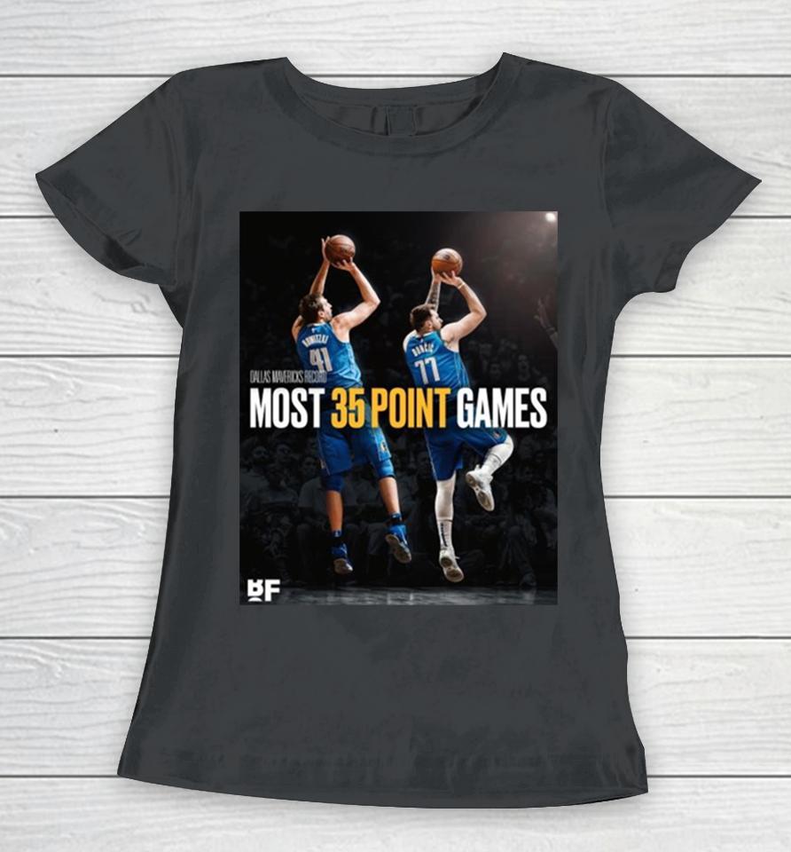 The Next Legend Of Mav – Luka Doncic Surpasses Dirk Nowitzki For The Most 35 Point Games In Dallas Mavericks History Women T-Shirt