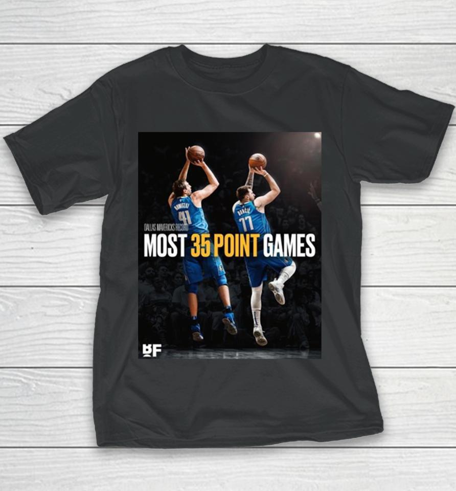 The Next Legend Of Mav – Luka Doncic Surpasses Dirk Nowitzki For The Most 35 Point Games In Dallas Mavericks History Youth T-Shirt