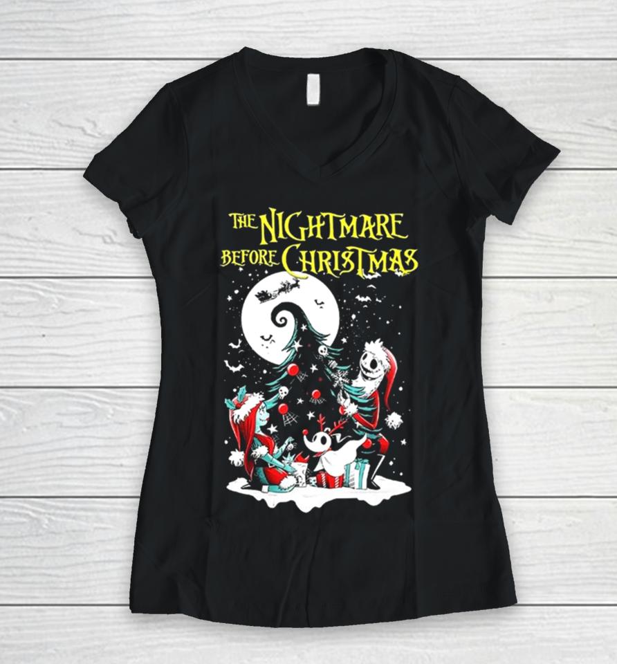 The Nightmare Before Christmas Women V-Neck T-Shirt