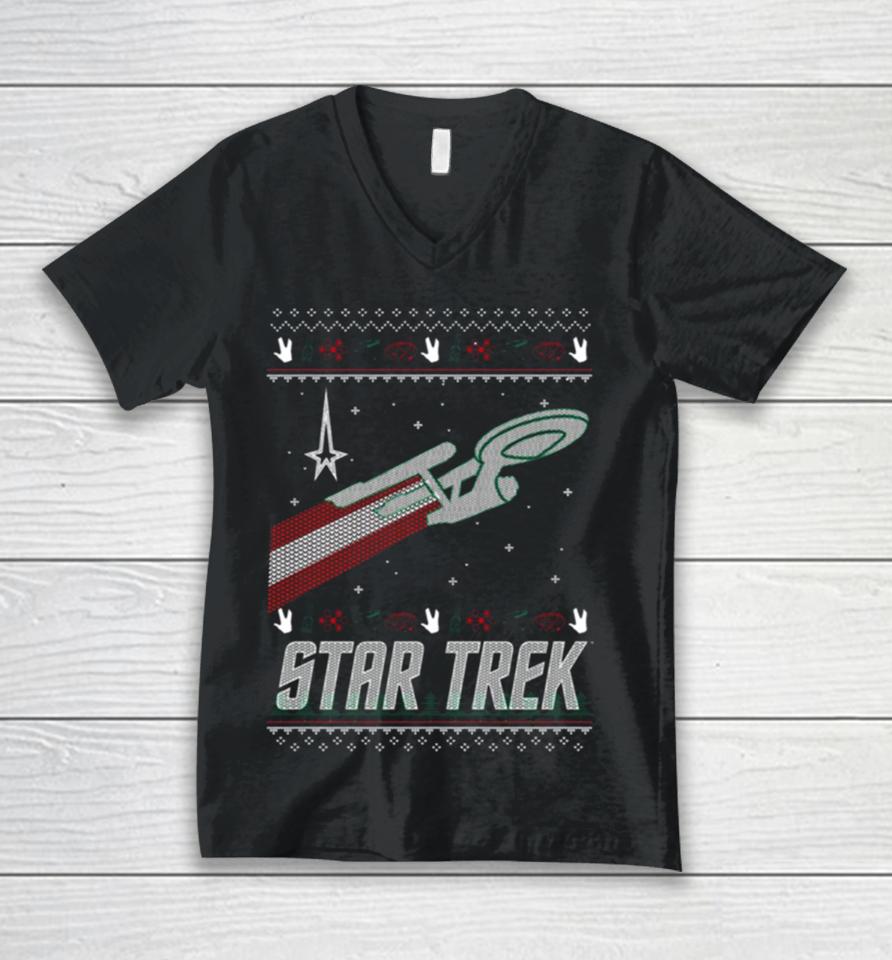 The Original Series Christmas Enterprise Star Trek Unisex V-Neck T-Shirt