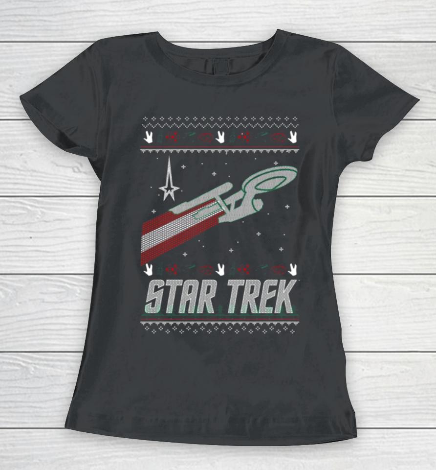 The Original Series Christmas Enterprise Star Trek Women T-Shirt