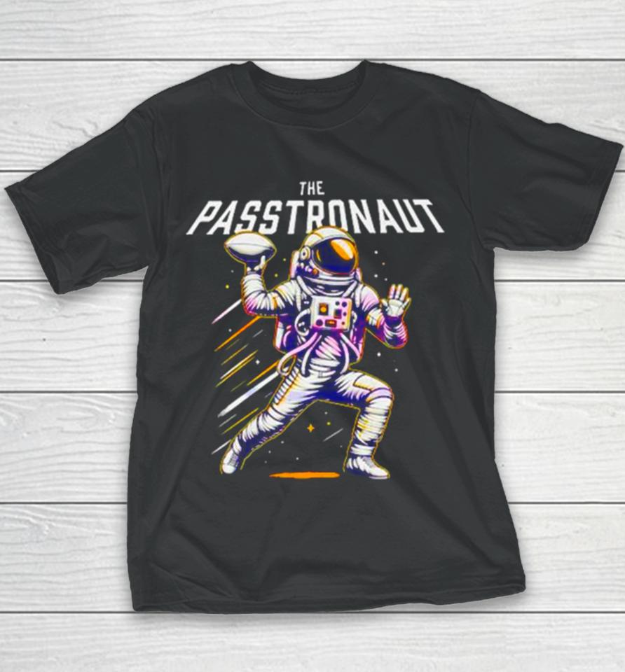 The Passtronaut Throwing A Football Youth T-Shirt