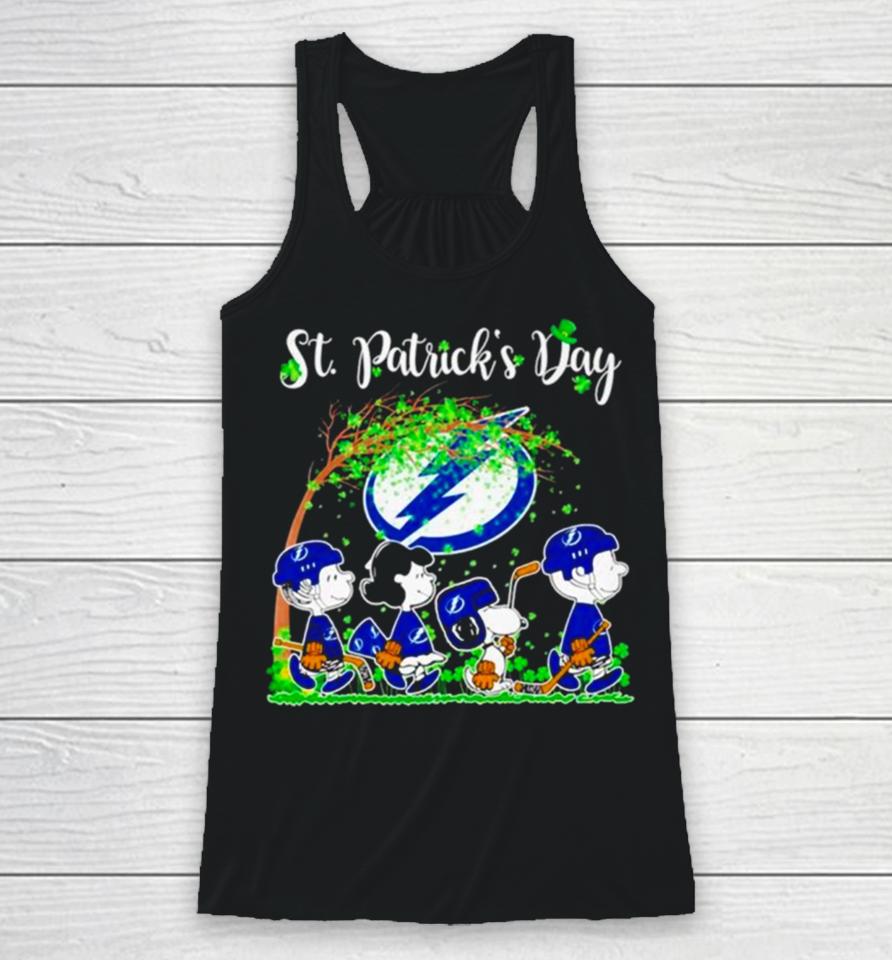 The Peanuts Abbey Road Tampa Bay Lightning St Patrick’s Day Racerback Tank