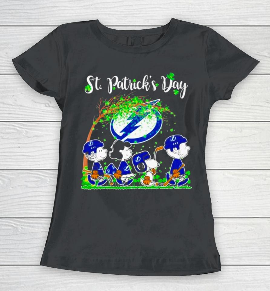 The Peanuts Abbey Road Tampa Bay Lightning St Patrick’s Day Women T-Shirt