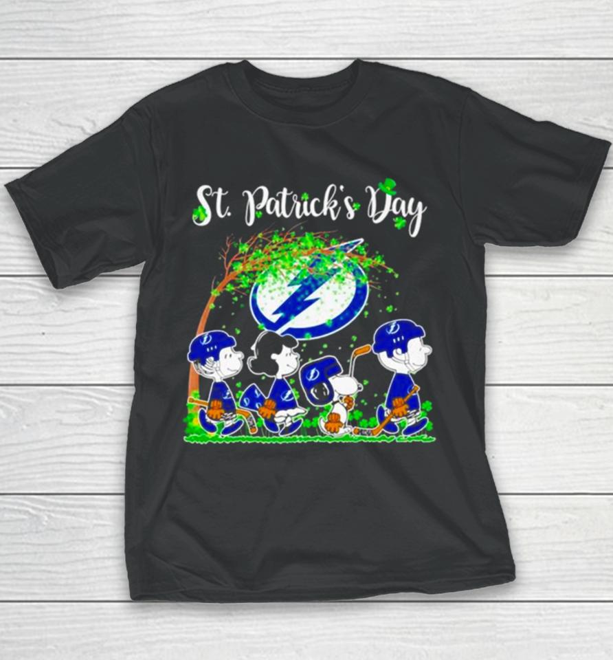 The Peanuts Abbey Road Tampa Bay Lightning St Patrick’s Day Youth T-Shirt