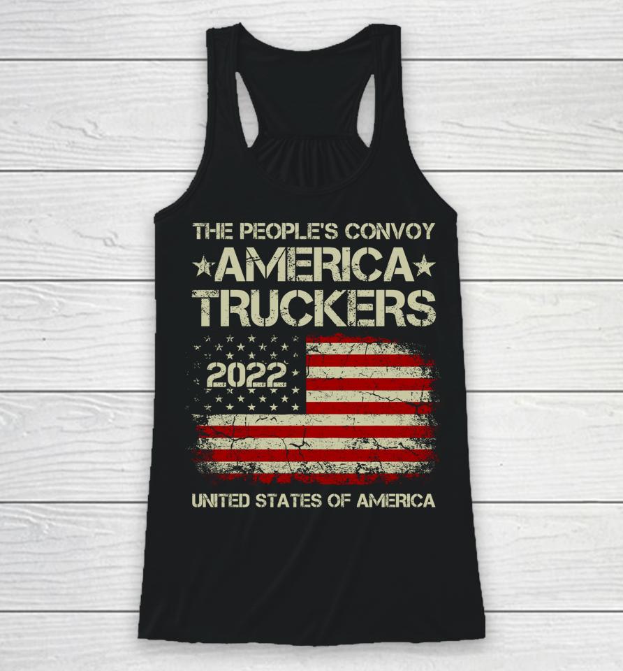 The People's Convoy 2022 America Truckers Freedom Convoy Usa Racerback Tank