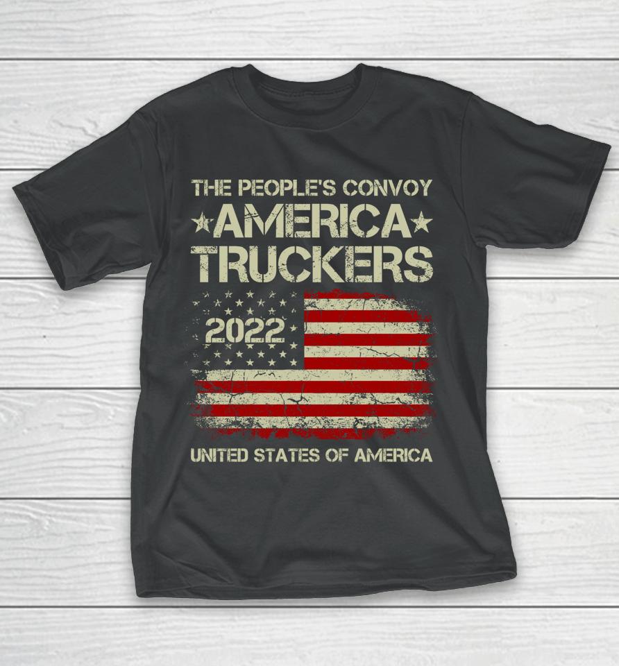 The People's Convoy 2022 America Truckers Freedom Convoy Usa T-Shirt