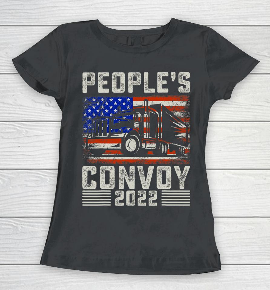The People's Convoy 2022 America Truckers Freedom Convoy Usa Women T-Shirt