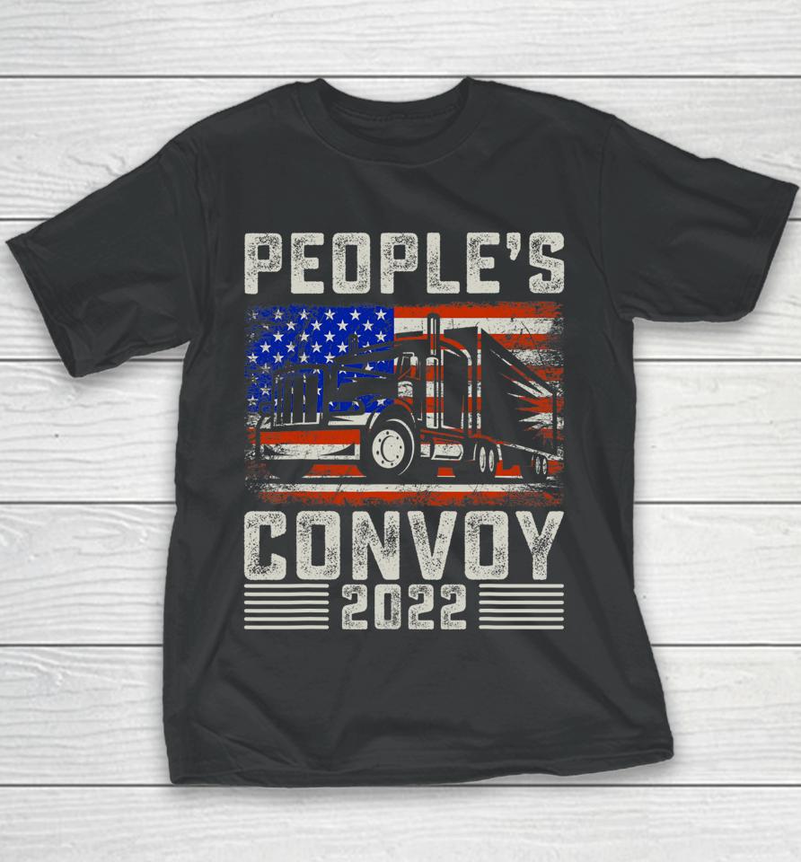 The People's Convoy 2022 America Truckers Freedom Convoy Usa Youth T-Shirt