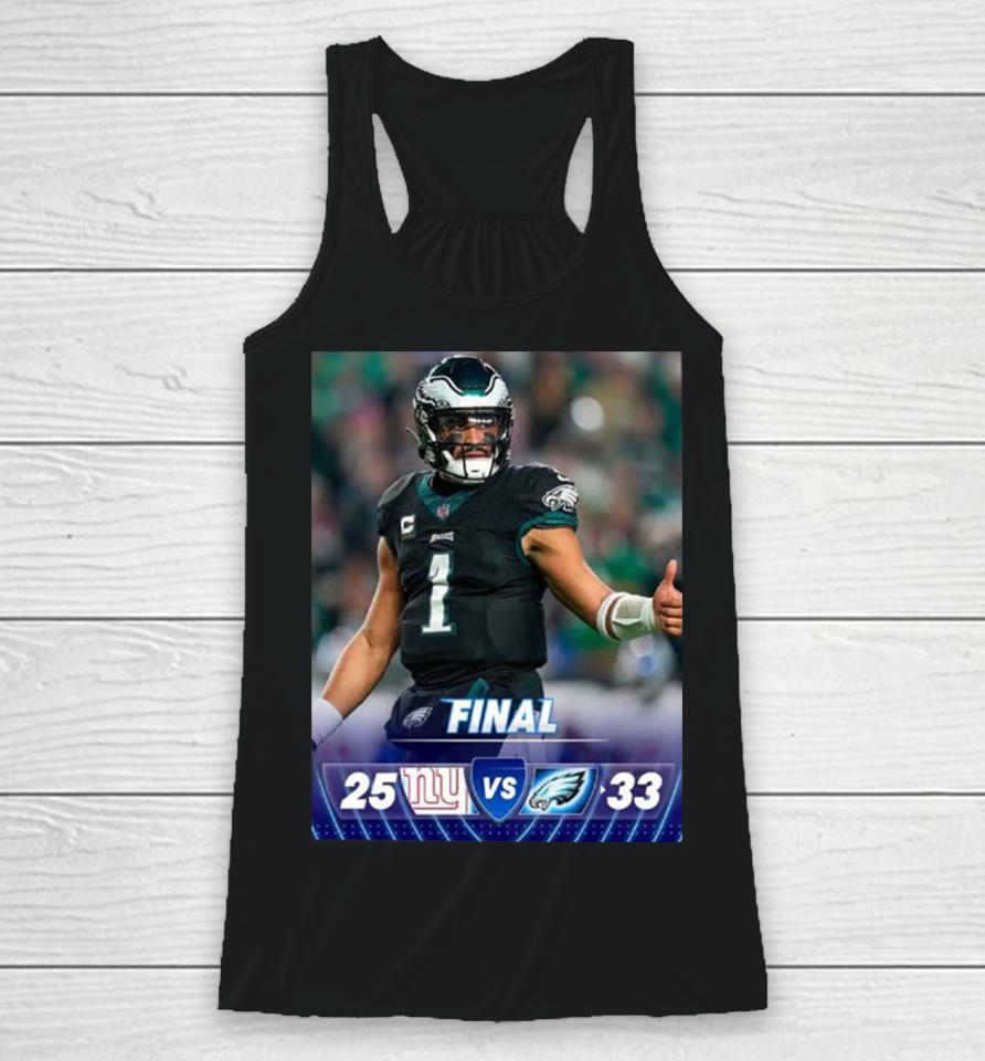 The Philadelphia Eagles Hang On And Take Sole Possession Of The Nfc East After Win Game Against New York Giants Nfl Official Poster Racerback Tank