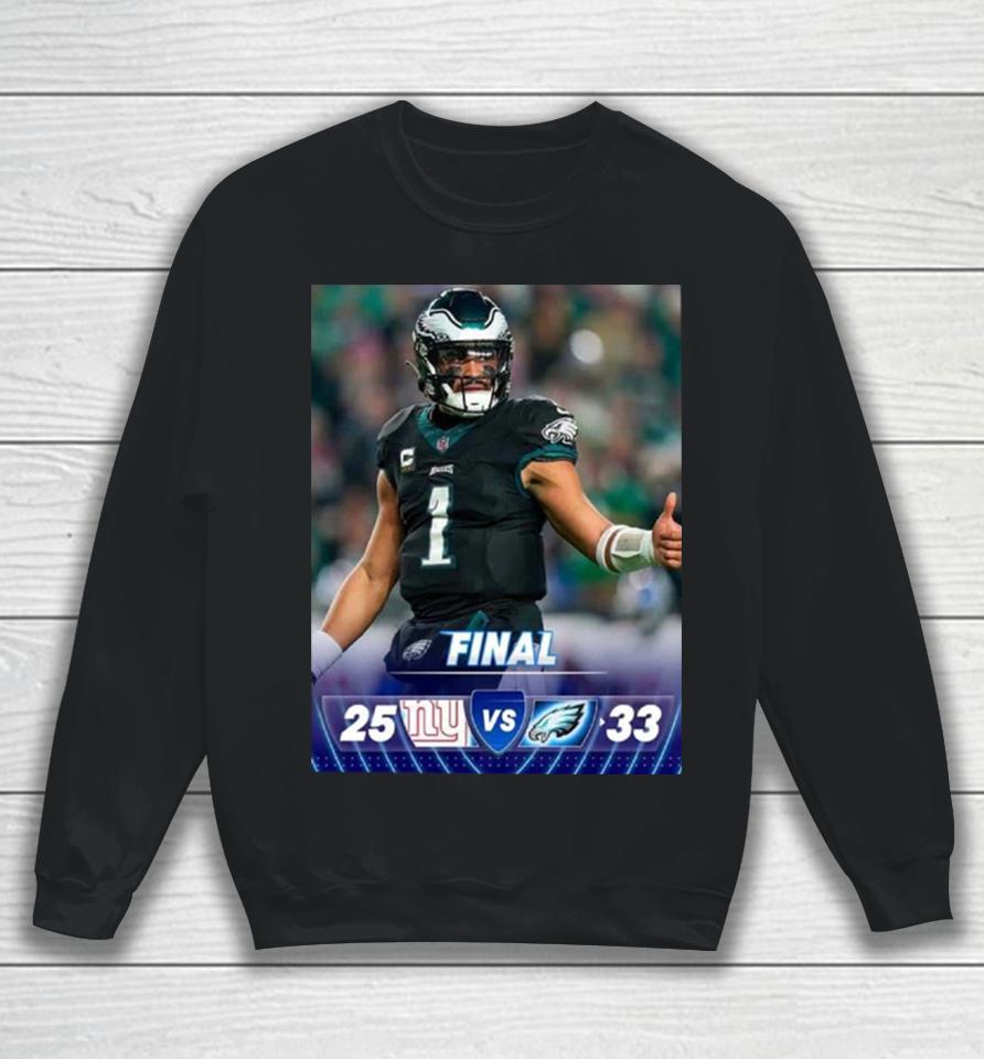 The Philadelphia Eagles Hang On And Take Sole Possession Of The Nfc East After Win Game Against New York Giants Nfl Official Poster Sweatshirt