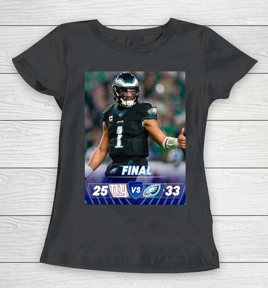 The Philadelphia Eagles Hang On And Take Sole Possession Of The Nfc East After Win Game Against New York Giants Nfl Official Poster Women T-Shirt