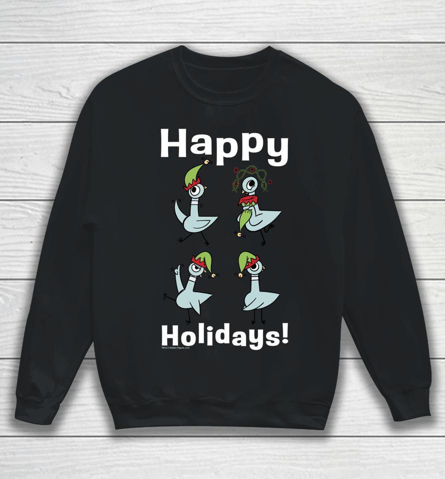 The Pigeon Happy Holidays Christmas Pigeon Sweatshirt
