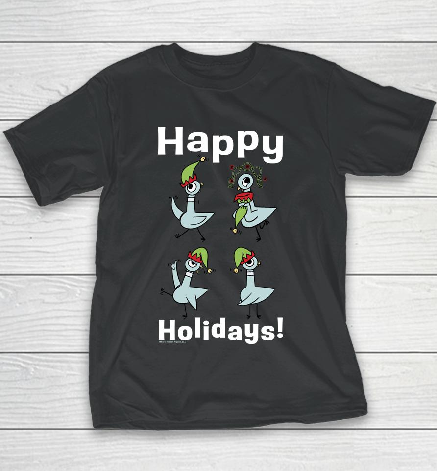 The Pigeon Happy Holidays Christmas Pigeon Youth T-Shirt
