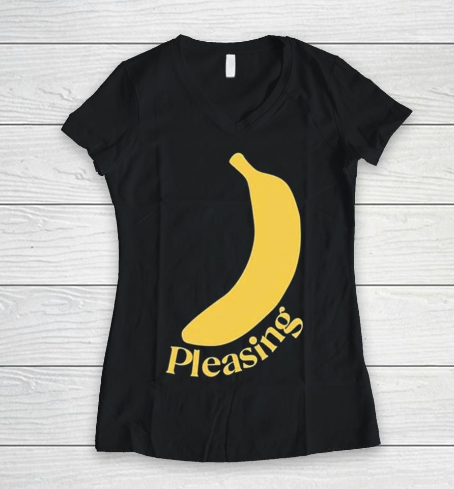The Pleasing Banana In Blue Women V-Neck T-Shirt