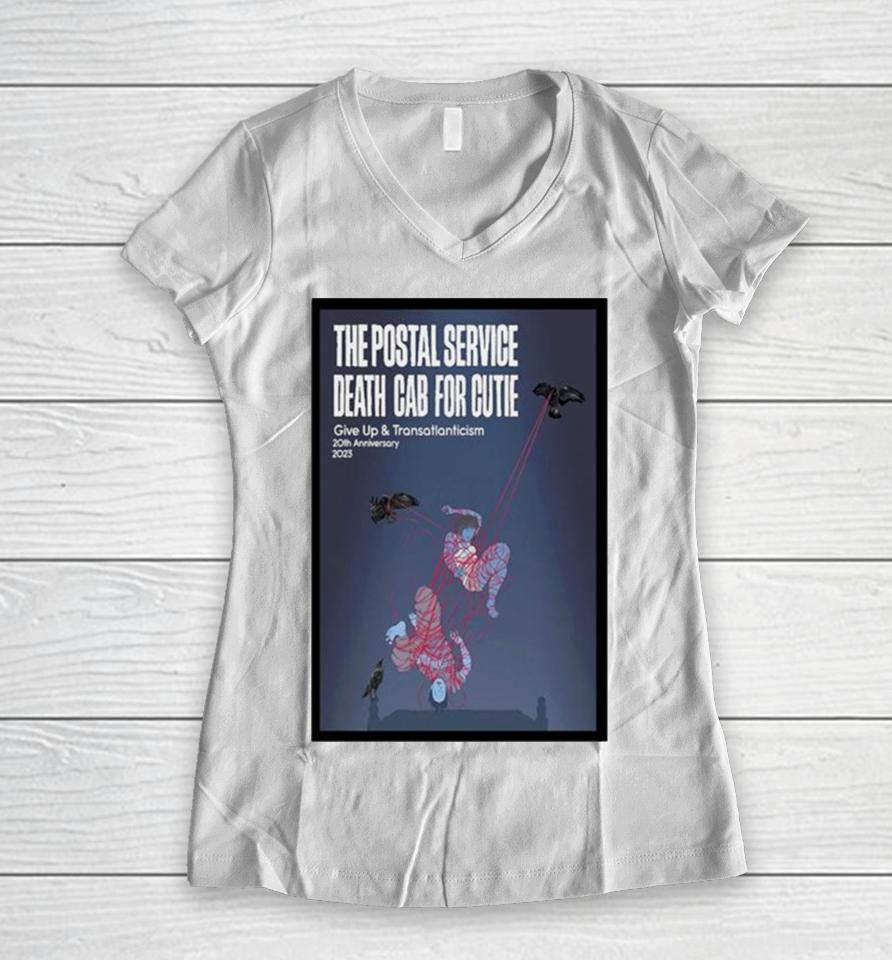 The Postal Service Death Cab For Cutie Celebrate The 20Th Anniversaries 2023 Poster Women V-Neck T-Shirt