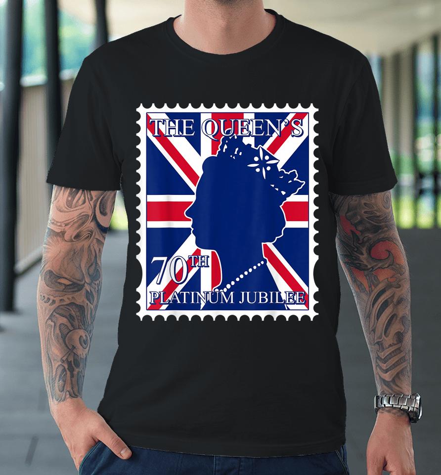 The Queen's 70 Years Uk British Flag Platinum Jubilee 2022 Premium T-Shirt