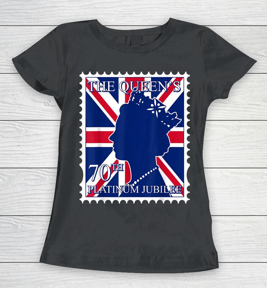 The Queen's 70 Years Uk British Flag Platinum Jubilee 2022 Women T-Shirt