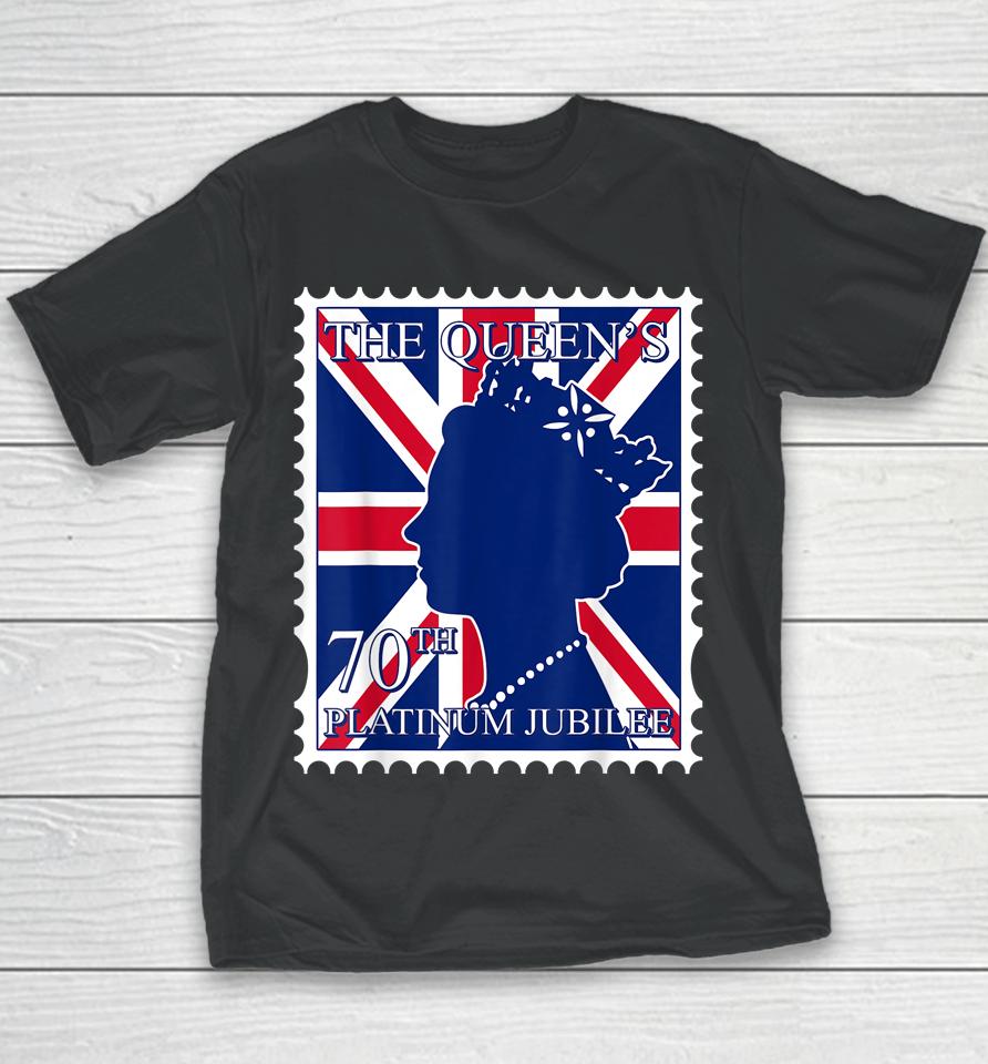 The Queen's 70 Years Uk British Flag Platinum Jubilee 2022 Youth T-Shirt