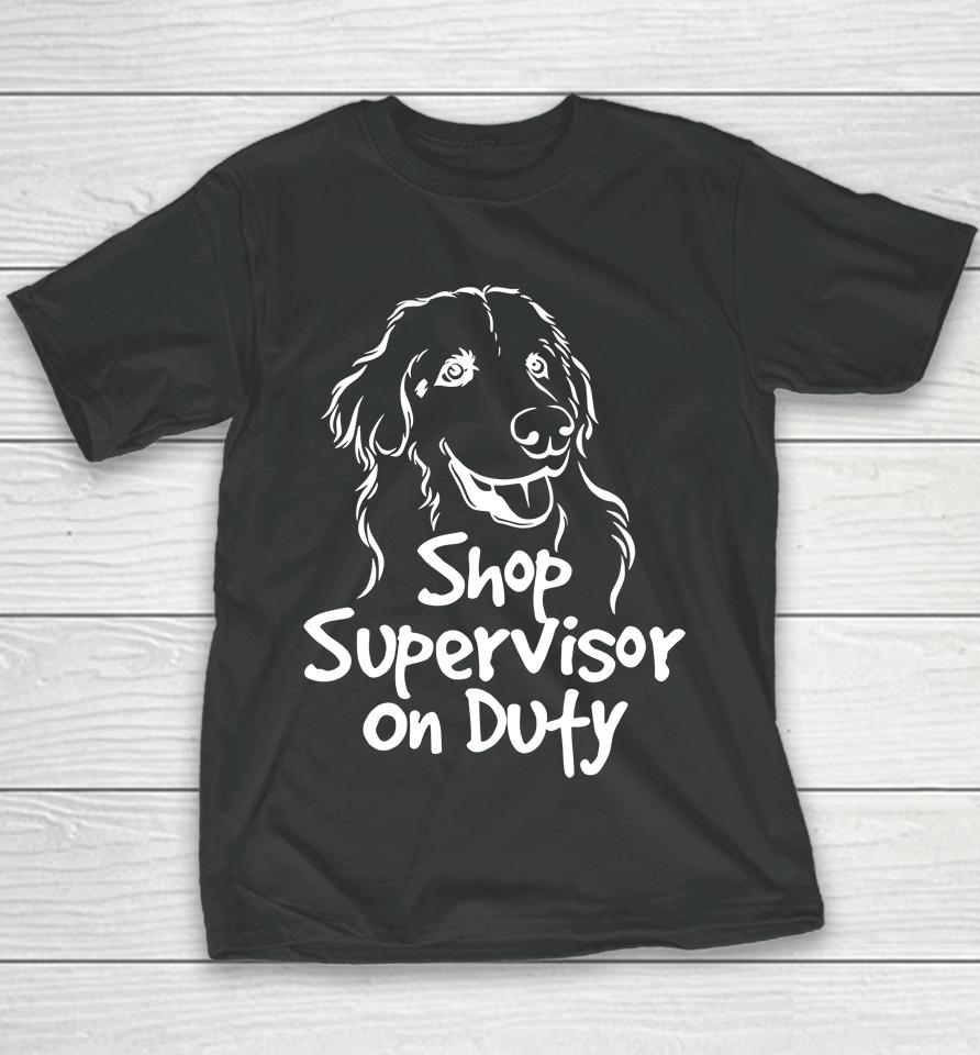 The Questionable Garage Merch Shop Supervisor On Duty Youth T-Shirt
