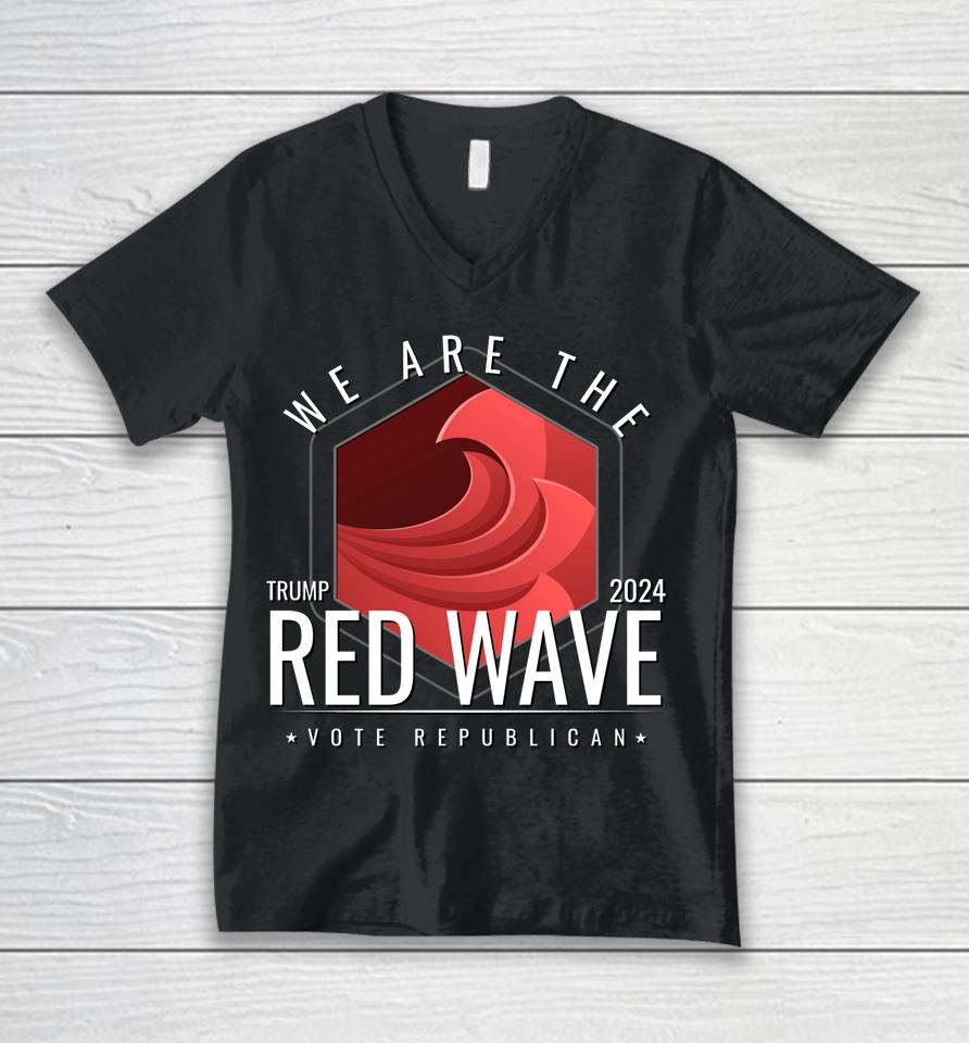 The Red Wave Is Coming 2022 2024 Trump Gifts Unisex V-Neck T-Shirt