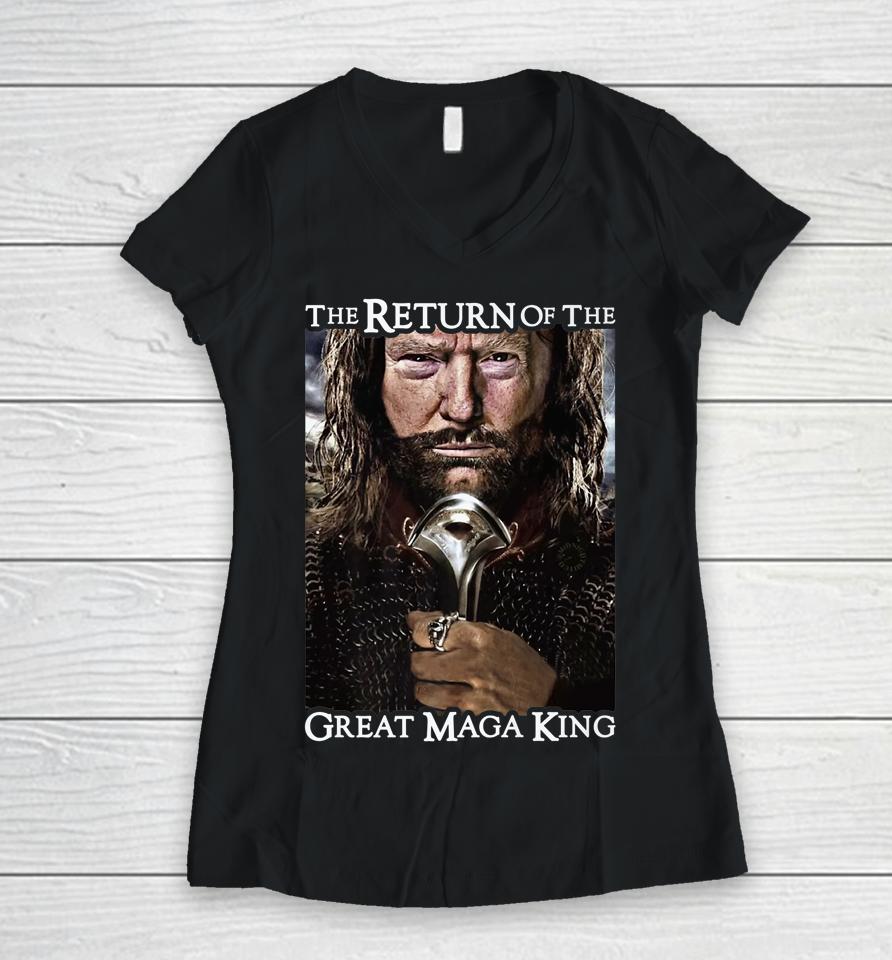 The Return Of The Great Maga King Women V-Neck T-Shirt