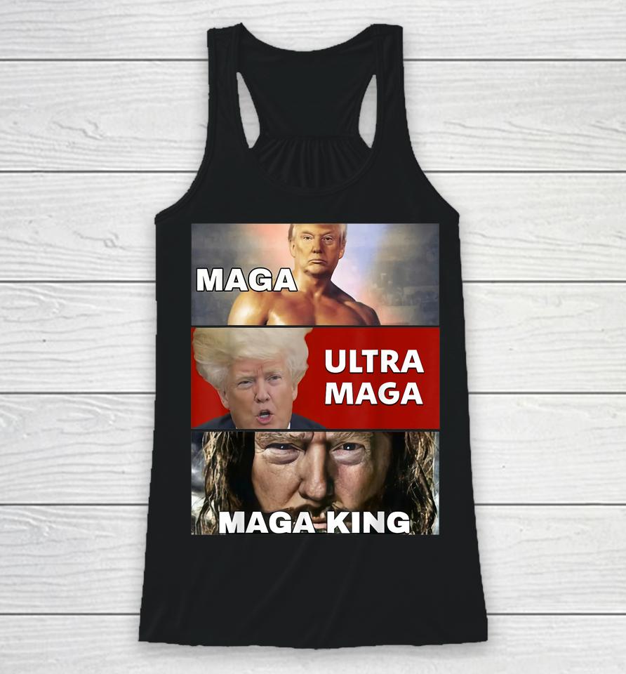 The Return Of The Great Maga King Trump Ultra Maga Racerback Tank