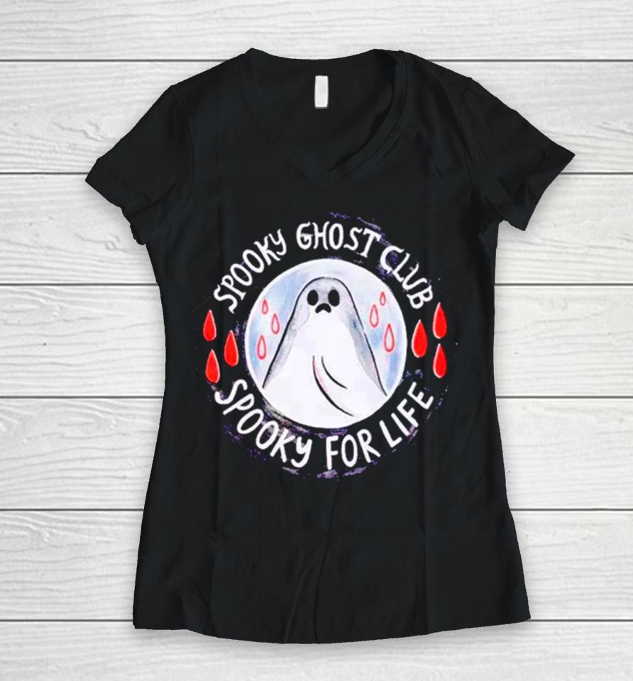 The Sad Ghost Club Spooky For Life Women V-Neck T-Shirt