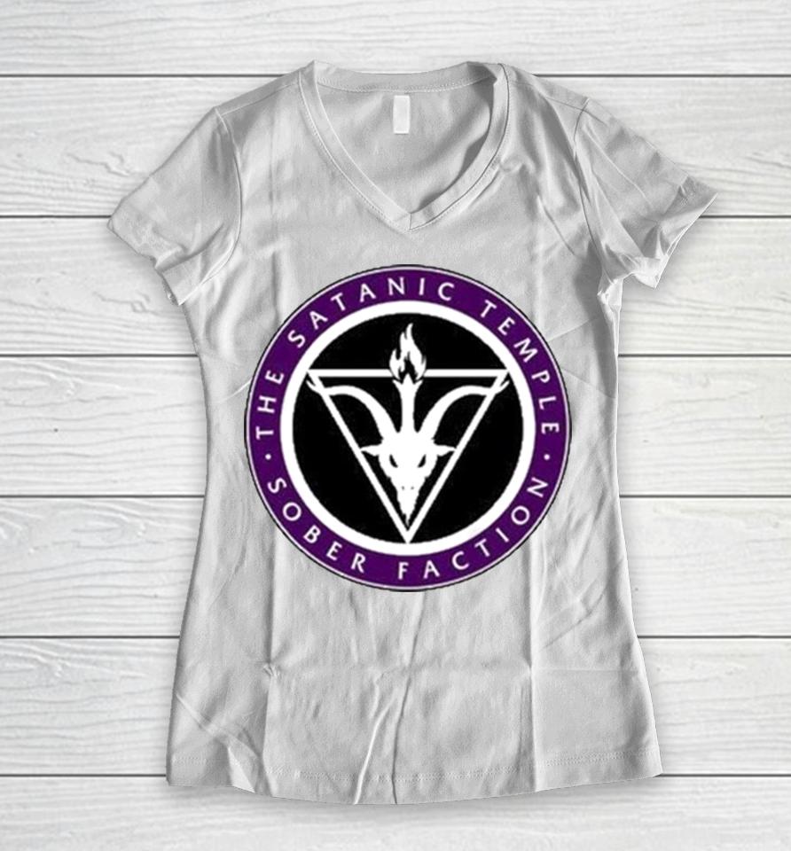 The Satanic Temple Sober Faction Women V-Neck T-Shirt