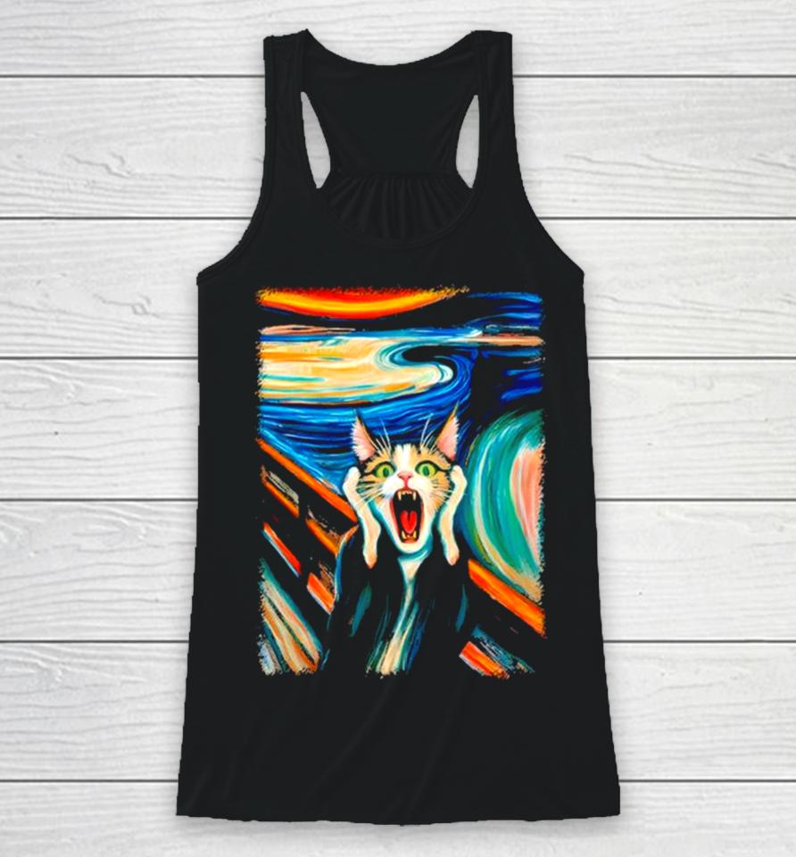 The Scream Cat Wear Clothing Art Racerback Tank