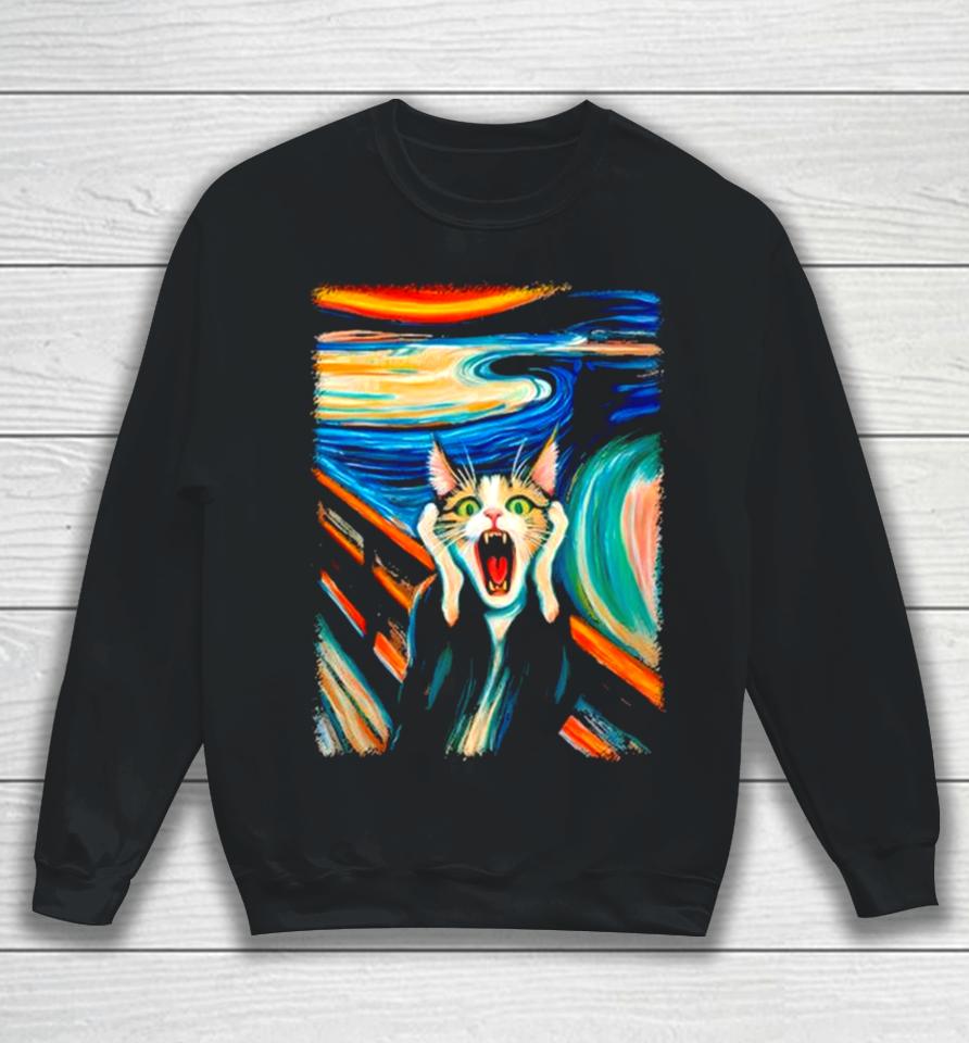 The Scream Cat Wear Clothing Art Sweatshirt