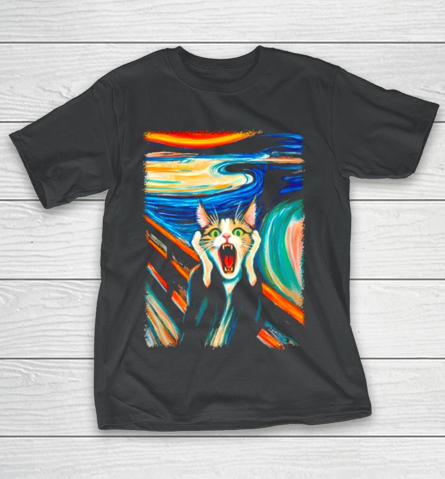 The Scream Cat Wear Clothing Art T-Shirt