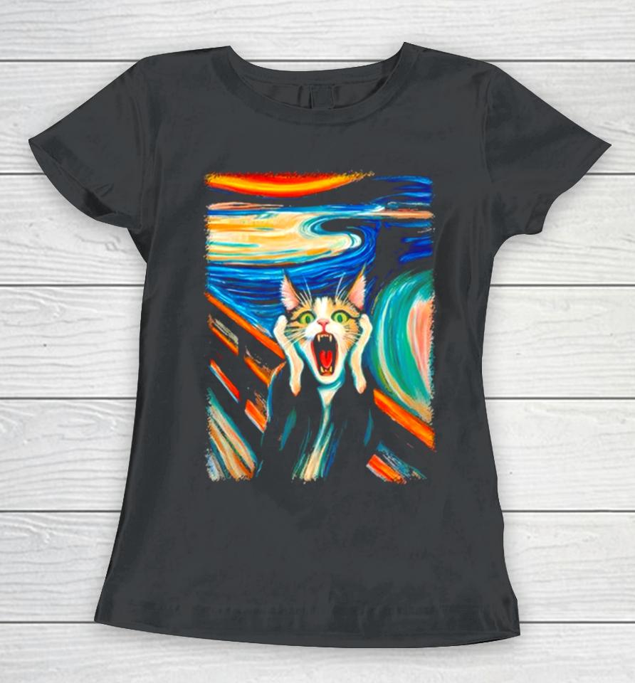 The Scream Cat Wear Clothing Art Women T-Shirt