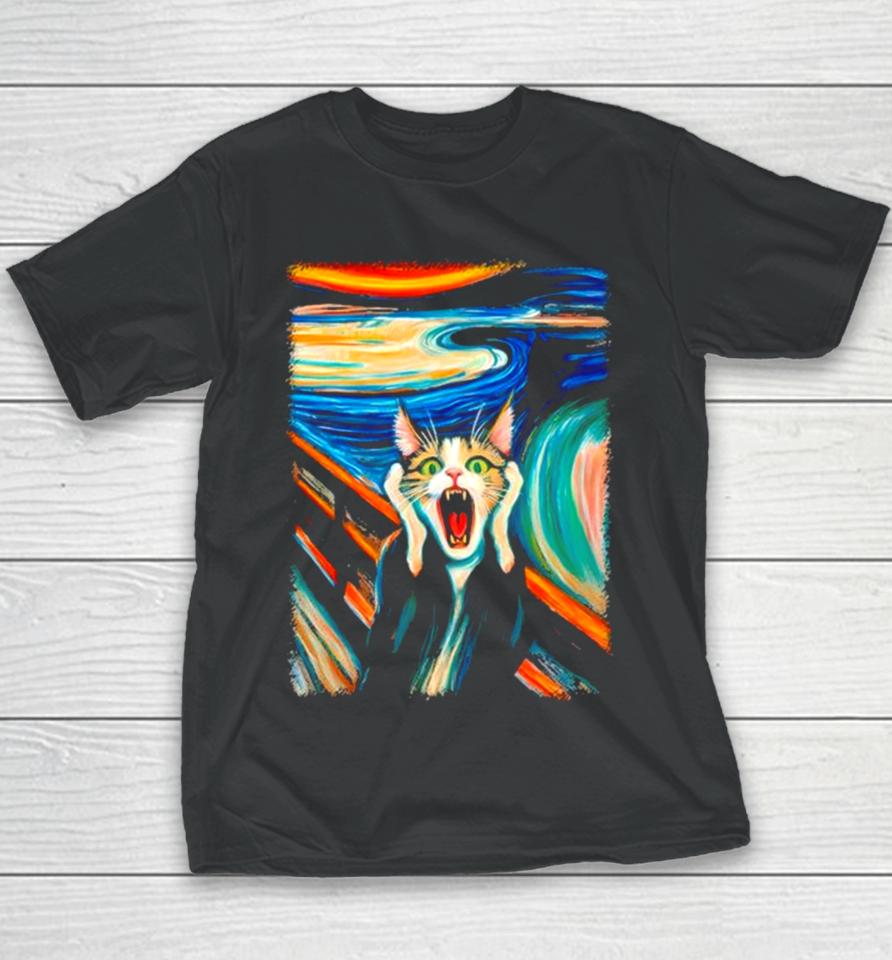The Scream Cat Wear Clothing Art Youth T-Shirt