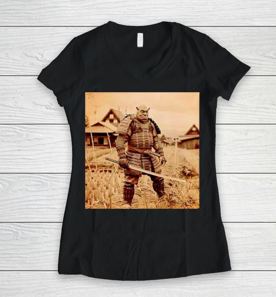 The Sharpest Tool In The Shrek Samurai Women V-Neck T-Shirt