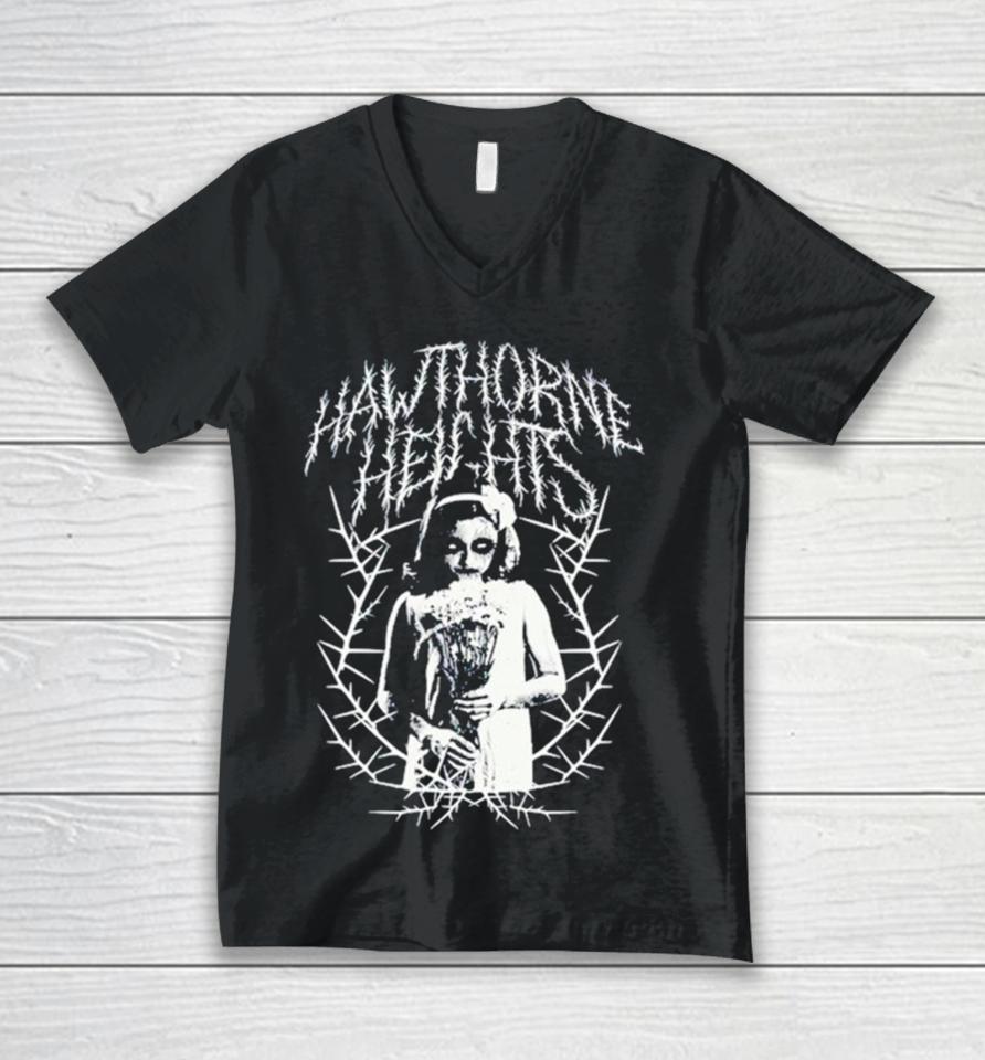 The Silence In Black Metal And White Unisex V-Neck T-Shirt