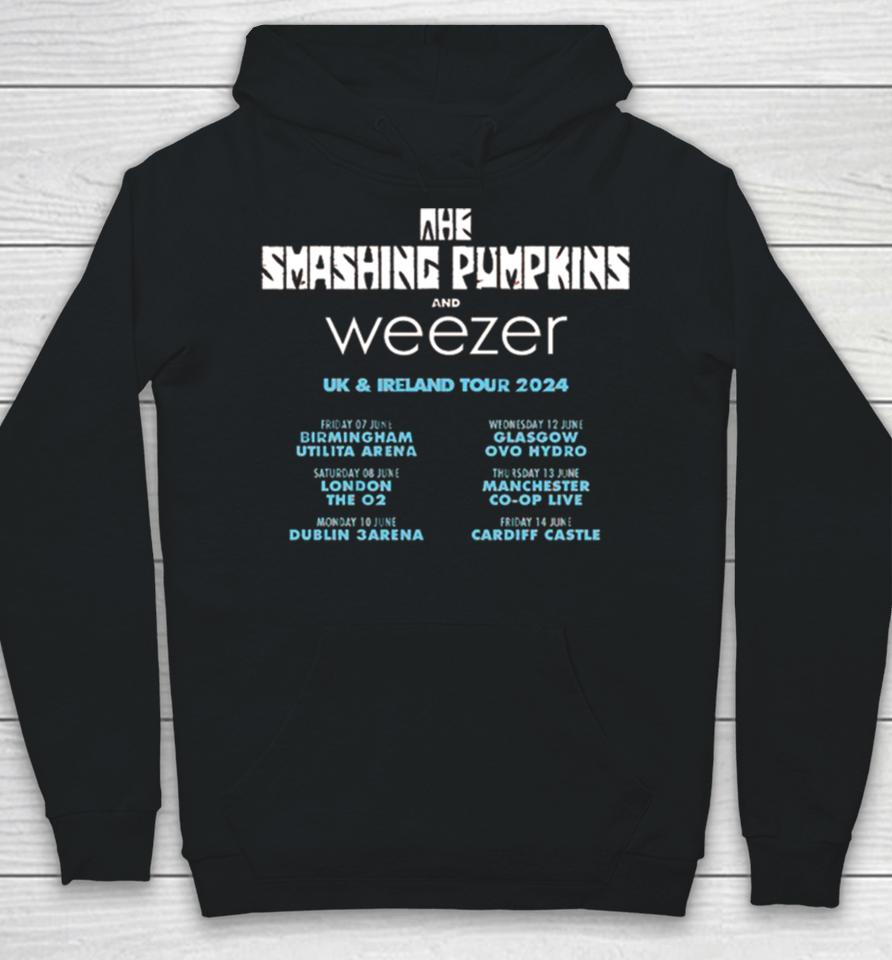 The Smashing Pumpkins And Weezer Uk And Ireland Tour 2024 Schedule List Hoodie