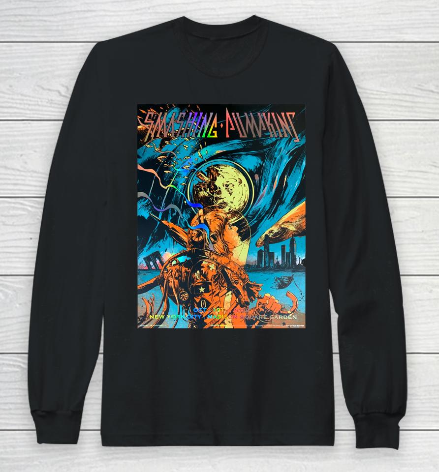 The Smashing Pumpkins New York City October 19 2022 Rainbow Foil Long Sleeve T-Shirt