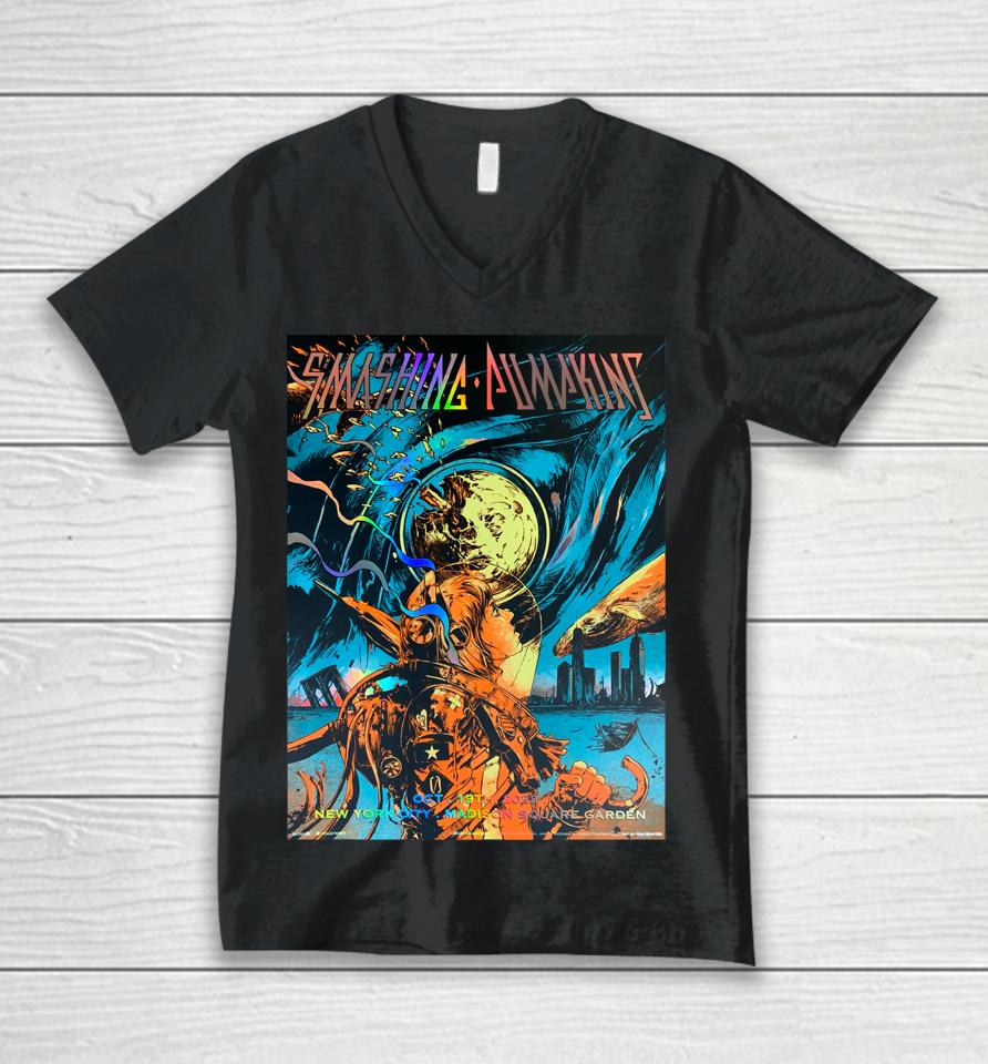 The Smashing Pumpkins New York City October 19 2022 Rainbow Foil Unisex V-Neck T-Shirt