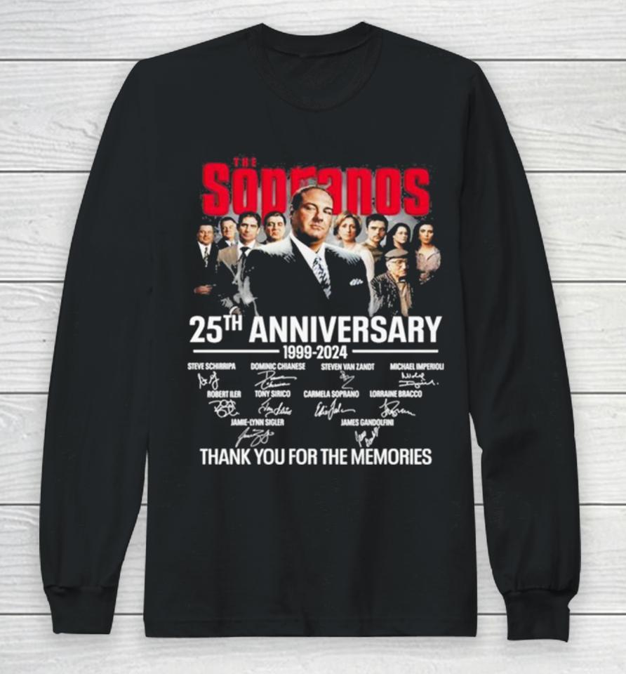 The Sopranos 25Th Anniversary 1999 2024 Thank You For The Memories Signatures Long Sleeve T-Shirt