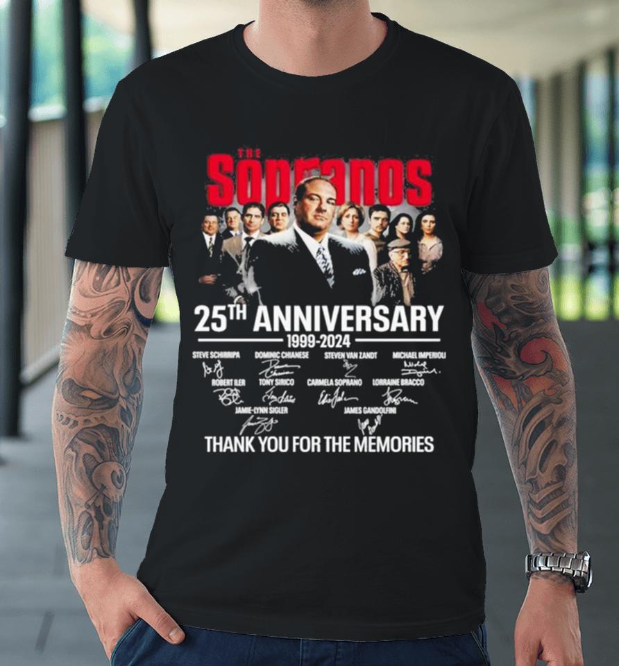 The Sopranos 25Th Anniversary 1999 2024 Thank You For The Memories Signatures Premium T-Shirt