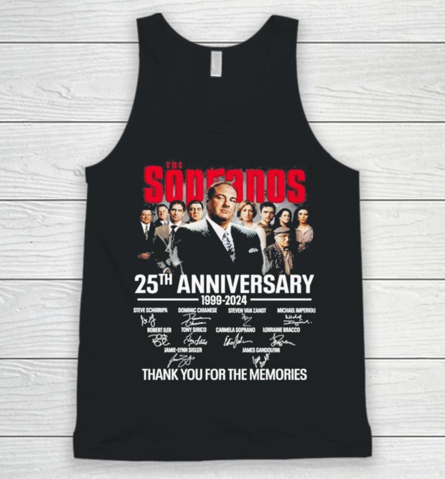 The Sopranos 25Th Anniversary 1999 2024 Thank You For The Memories Signatures Unisex Tank Top