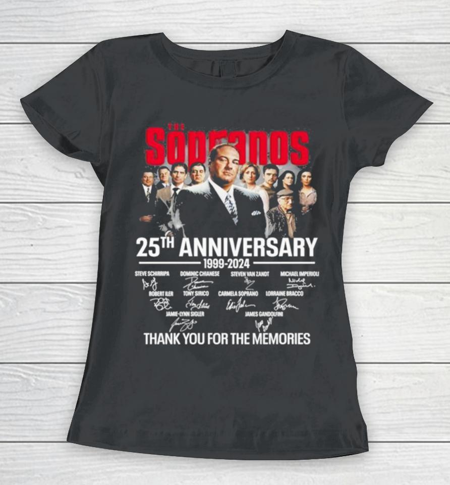 The Sopranos 25Th Anniversary 1999 2024 Thank You For The Memories Signatures Women T-Shirt