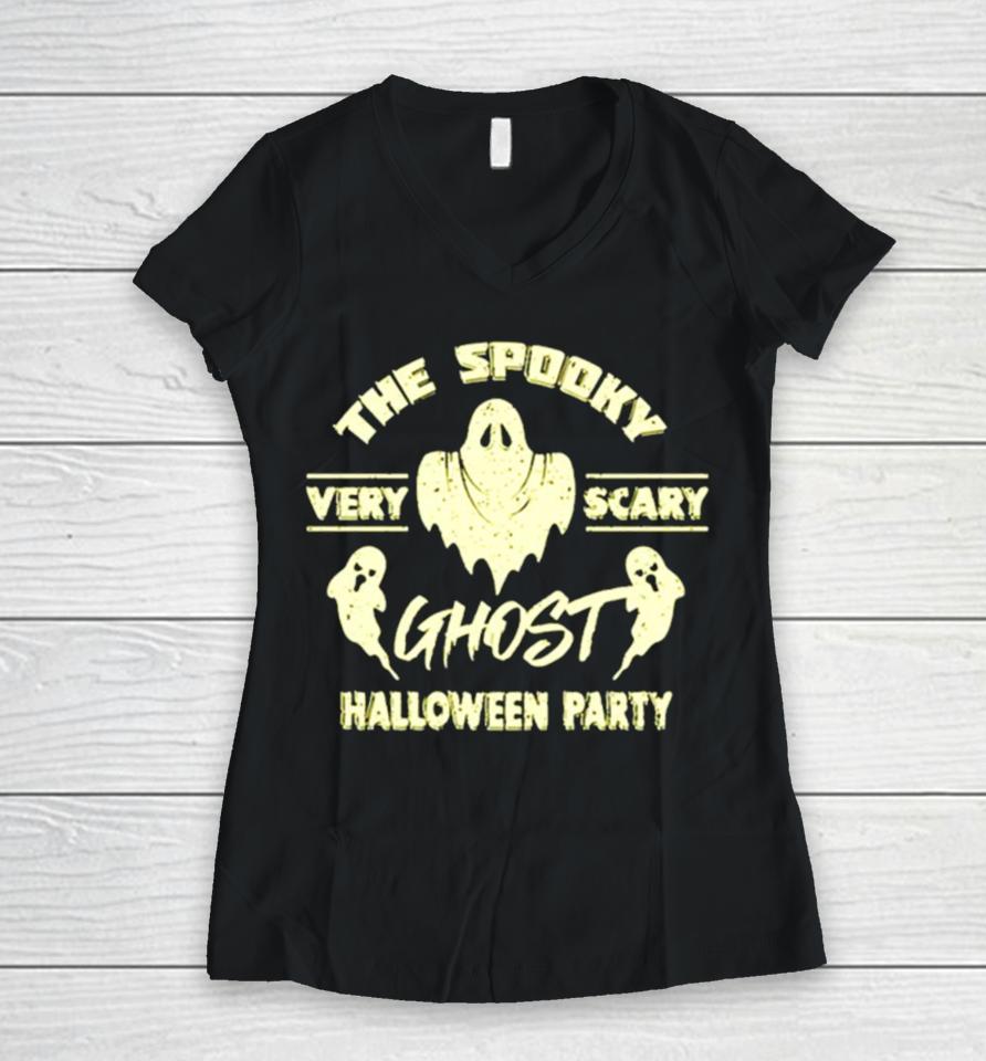 The Spooky Ghost Halloween Party Women V-Neck T-Shirt