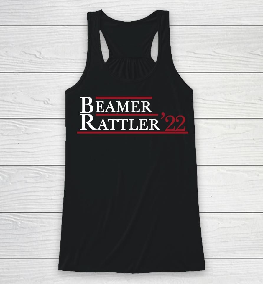 The Spurs Up Show Store Beamer Rattler 22 Racerback Tank