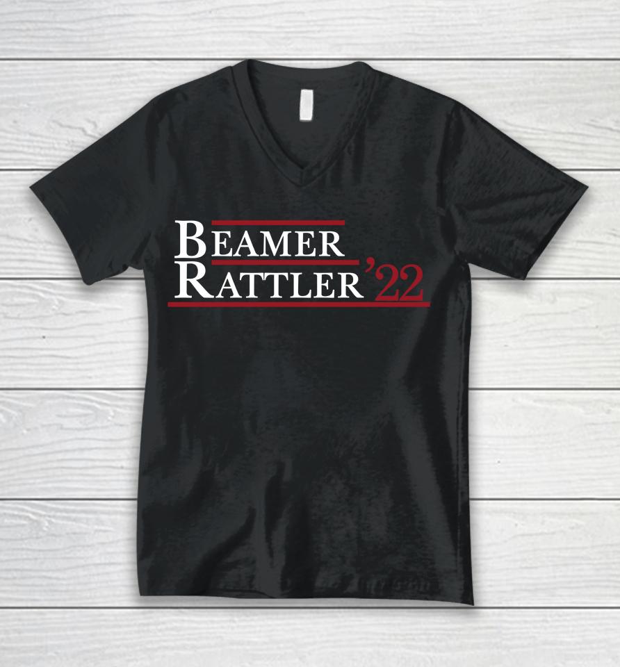 The Spurs Up Show Store Beamer Rattler 22 Unisex V-Neck T-Shirt