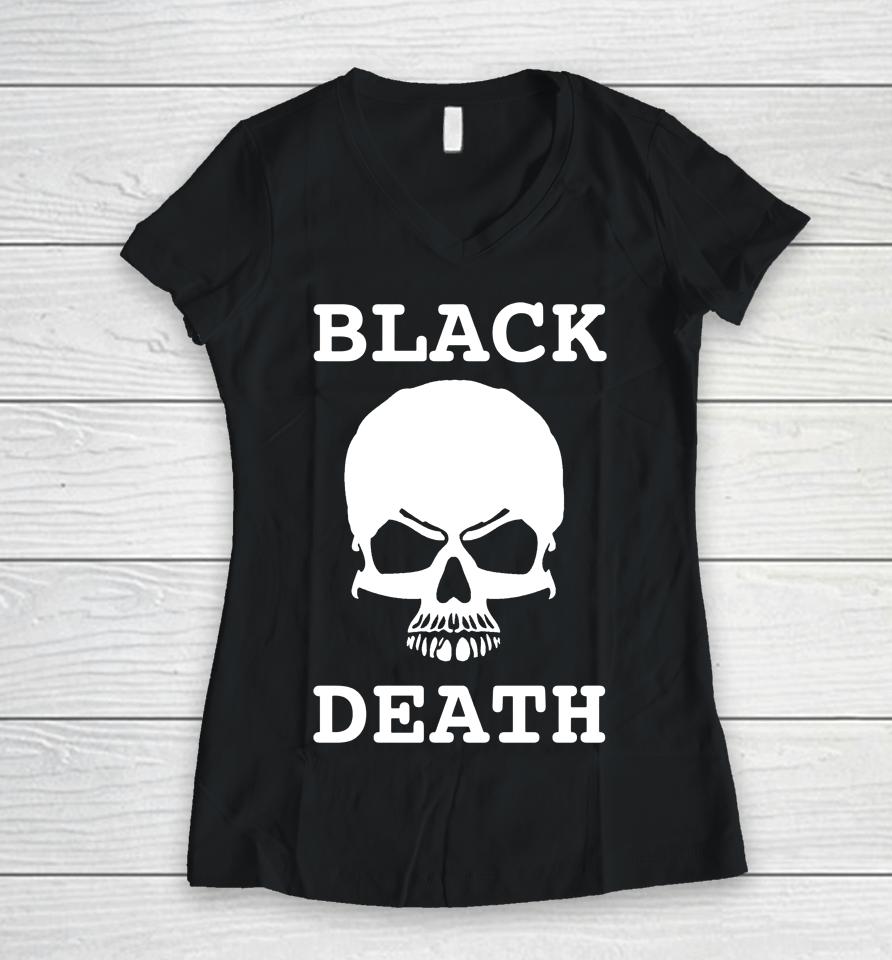 The Spurs Up Show Store Black Death Women V-Neck T-Shirt